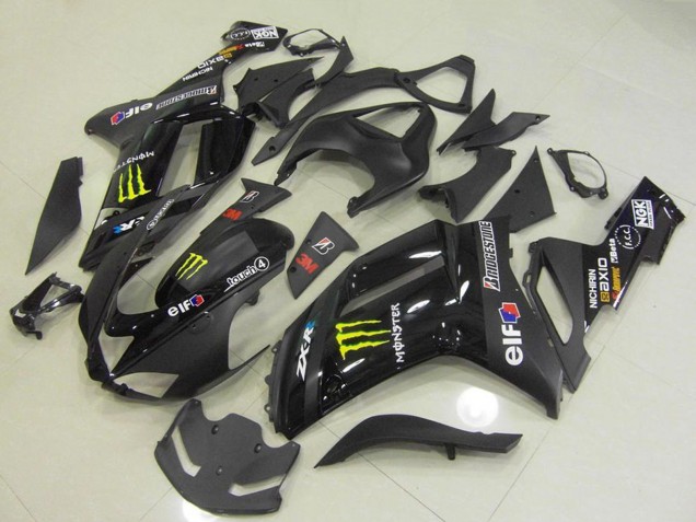 2007-2008 Black Monster Kawasaki ZX6R Motorcycle Fairings UK