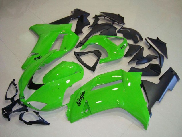 2007-2008 Green Matte Black Kawasaki ZX6R Motorcycle Fairings UK