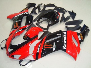 Buy 2007-2008 Monster In Red Kawasaki ZX6R Motorcycle Fairings UK