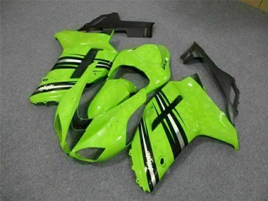 Buy 2007-2008 Green Black Kawasaki ZX6R Motorcycle Fairing Kits UK