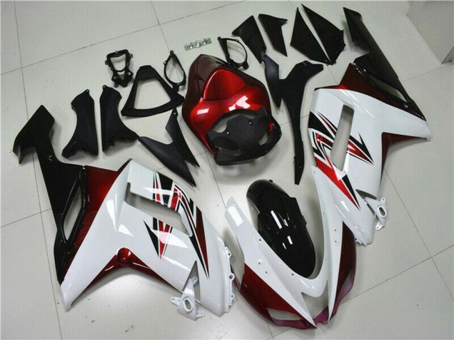 2007-2008 White Black Red Kawasaki ZX6R Motorcycle Fairings UK
