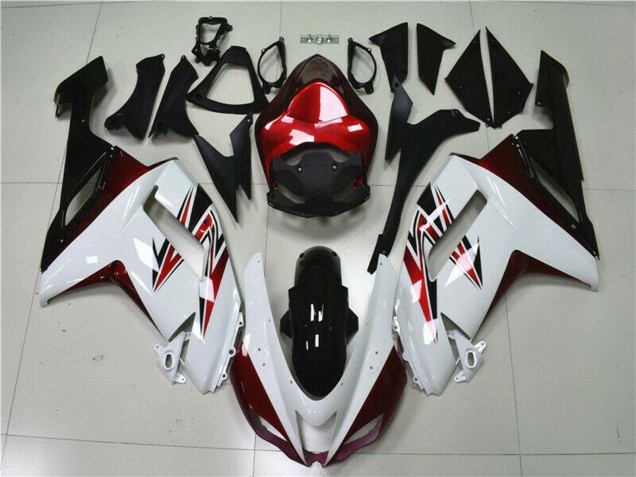 2007-2008 White Black Red Kawasaki ZX6R Motorcycle Fairings UK