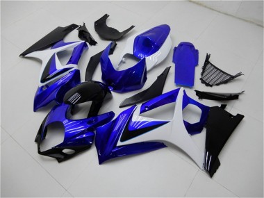 Buy 2007-2008 White Blue Black No Decal Suzuki GSXR 1000 Motorcycle Fairings UK