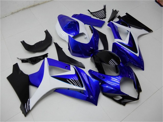 2007-2008 White Blue Black No Decal Suzuki GSXR 1000 Motorcycle Fairings UK