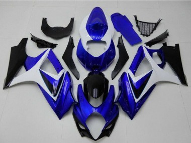 Buy 2007-2008 White Blue Black No Decal Suzuki GSXR 1000 Motorcycle Fairings UK
