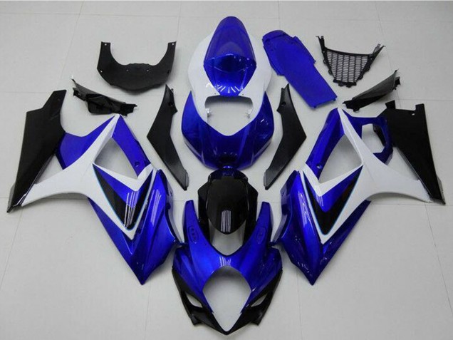 2007-2008 White Blue Black No Decal Suzuki GSXR 1000 Motorcycle Fairings UK