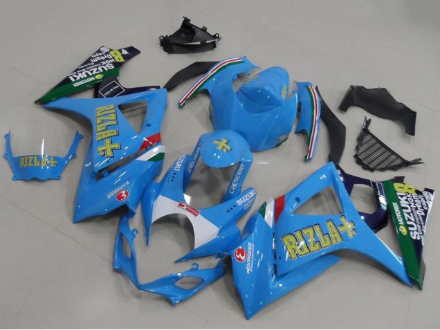 2007-2008 Blue White Yellow Black Rizla Suzuki GSXR 1000 Motorcycle Fairings UK