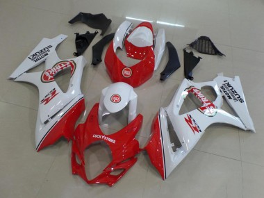 Buy 2007-2008 White Red Lucky Strike Suzuki GSXR 1000 Motorcycle Fairing UK