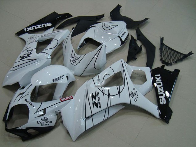 2007-2008 White Black Corona Suzuki GSXR 1000 Motorcycle Fairings UK