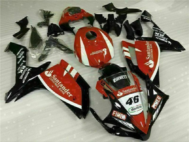 2007-2008 Red White Black Fimer Santander 46 Yamaha YZF R1 Motorcycle Fairings UK