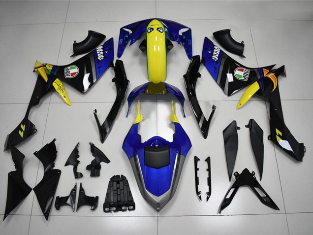 2007-2008 Blue Yellow Black Shark Yamaha YZF R1 Motorcycle Fairings UK