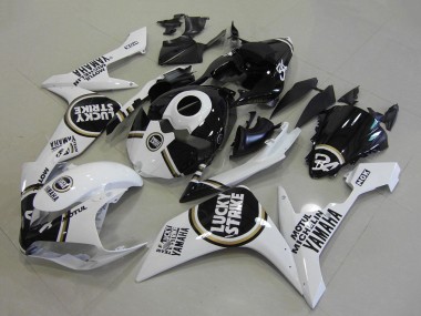 Buy 2007-2008 White Black Lucky Strike Yamaha YZF R1 Motorcycle Fairings UK
