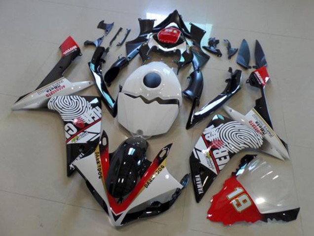2007-2008 White Red Black Yellow Dark Dog Yamaha YZF R1 Motorcycle Fairings UK
