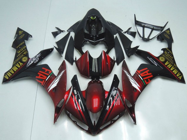 2007-2008 Marron Red Black Fiat Yamaha YZF R1 Motorcycle Fairings UK