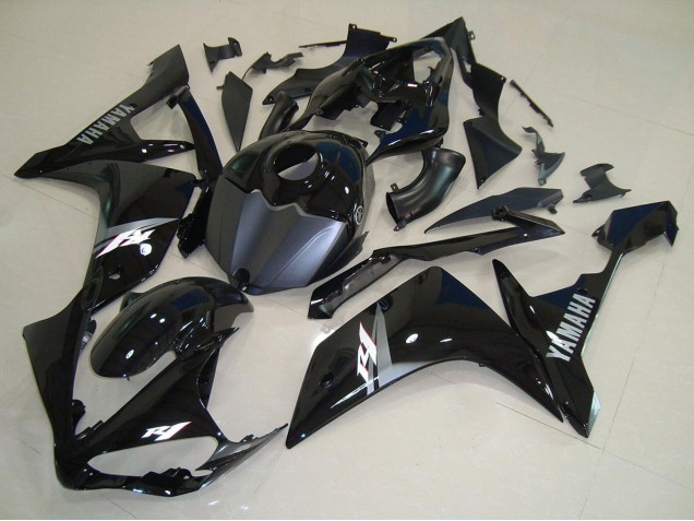 2007-2008 Glossy Black Matte Black White Decal Yamaha YZF R1 Motorcycle Fairings UK