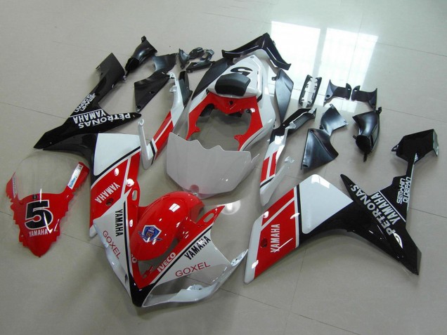 2007-2008 White Red Black Petronas Goxel Yamaha YZF R1 Motorcycle Fairings UK