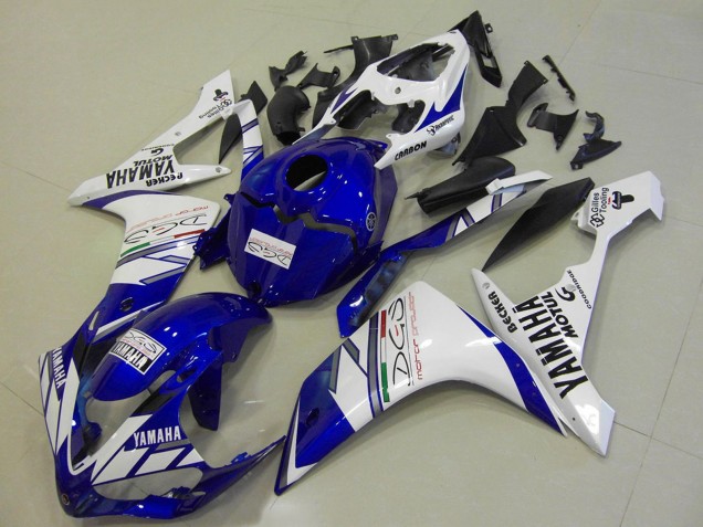 2007-2008 White Blue Becker Motul Yamaha YZF R1 Motorcycle Fairings UK