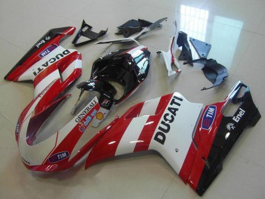 Buy 2007-2014 White Red Black Generali Tim Ducati 848 1098 1198 Motorcycle Fairings UK