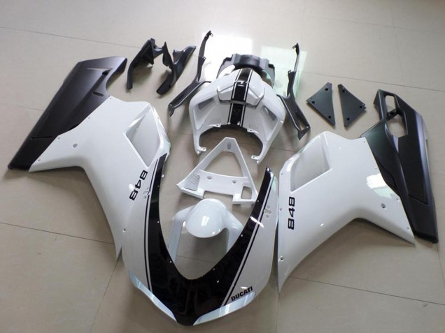 2007-2014 White Matte Black Ducati 848 Motorcycle Fairing UK