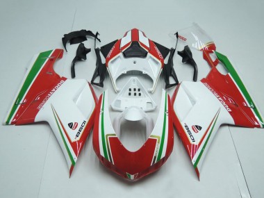 Buy 2007-2014 White Red Green Stripe Ducati 1098 Motorcycle Fairings UK