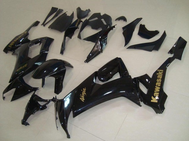 2008-2010 Glossy Black Gold Decal Kawasaki ZX10R Motorcycle Fairings UK