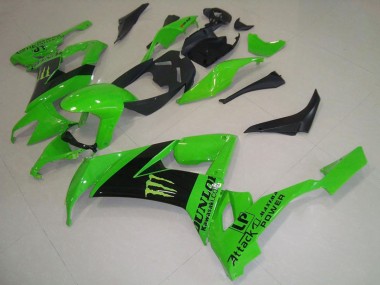Buy 2008-2010 Green Black Monster Dunlop Kawasaki ZX10R Motorcycle Fairings UK
