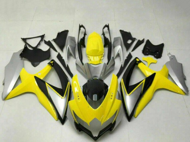 2008-2010 Yellow Silver Glossy Black Suzuki GSXR 600/750 Motorcycle Fairings UK