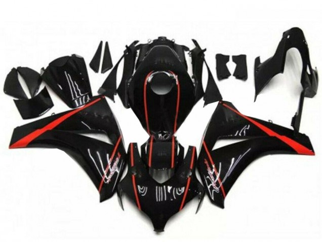 2008-2011 Glossy Black Red Honda CBR1000RR Motorcycle Fairings UK