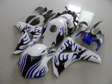 Buy 2008-2011 White Blue Flame Racing Honda CBR1000RR Motorcycle Fairings UK