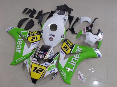 Buy 2008-2011 White Green Yellow Glossy Black Linear 12 Honda CBR1000RR Motorcycle Fairings UK