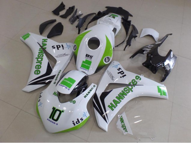 2008-2011 White Green Glossy Black Hannspree 10 Honda CBR1000RR Motorcycle Fairings UK