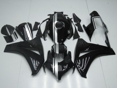 Buy 2008-2011 Glossy Black Silver Stripe Honda CBR1000RR Motorcycle Fairings UK