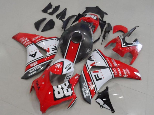 2008-2011 White Red Matte Black Dunlop Fiamm 88 Honda CBR1000RR Motorcycle Fairings UK