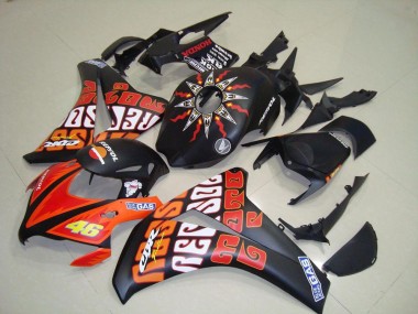 Buy 2008-2011 Matte Black Orange Rossi Repsol 46 Honda CBR1000RR Motorcycle Fairings UK
