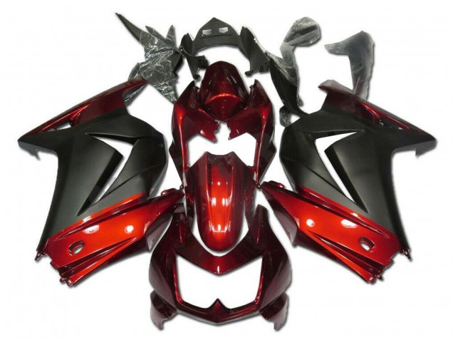 2008-2012 Red Matte Black Kawasaki EX250 Motorcycle Fairings UK