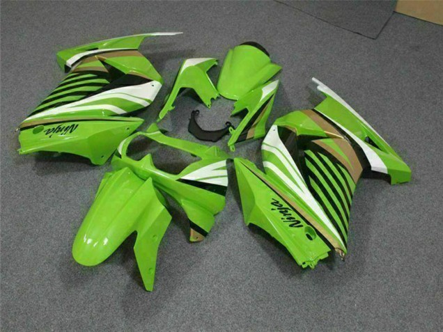 2008-2012 Green White Black Kawasaki EX250 Motorcycle Fairing UK