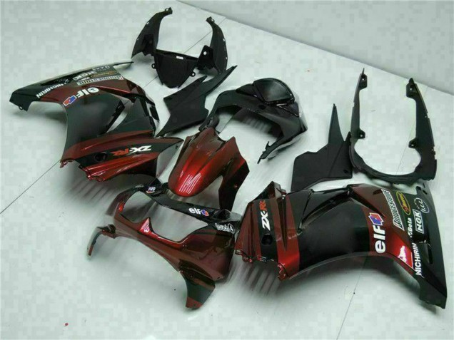 2008-2012 Glossy Black Maroon Red Kawasaki EX250 Motorcycle Fairings UK