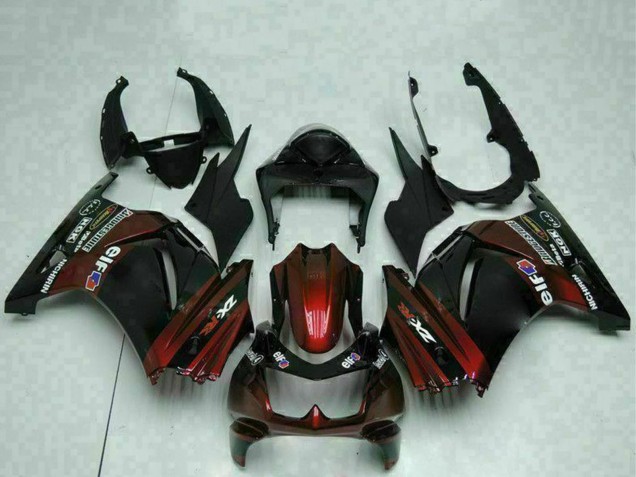 2008-2012 Glossy Black Maroon Red Kawasaki EX250 Motorcycle Fairings UK