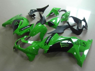 Buy 2008-2012 Green Glossy Black Monster Kawasaki ZX250R Motorcycle Fairings UK