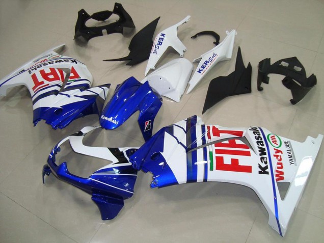2008-2012 White Blue Red Fiat Kawasaki ZX250R Motorcycle Fairings UK