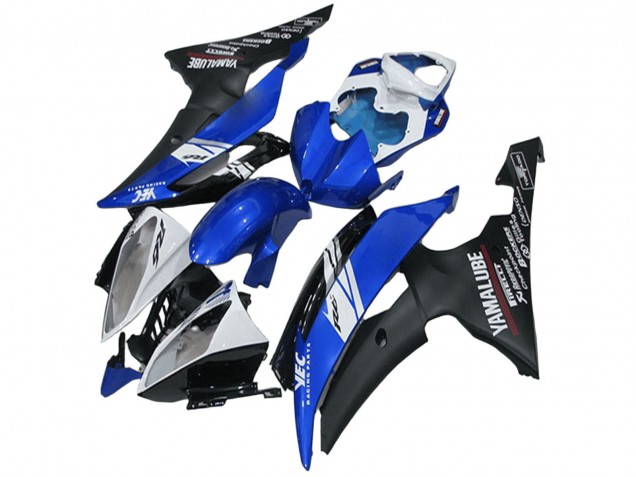2008-2016 White Blue Matte Black Yamalube Yamaha YZF R6 Motorcycle Fairings UK
