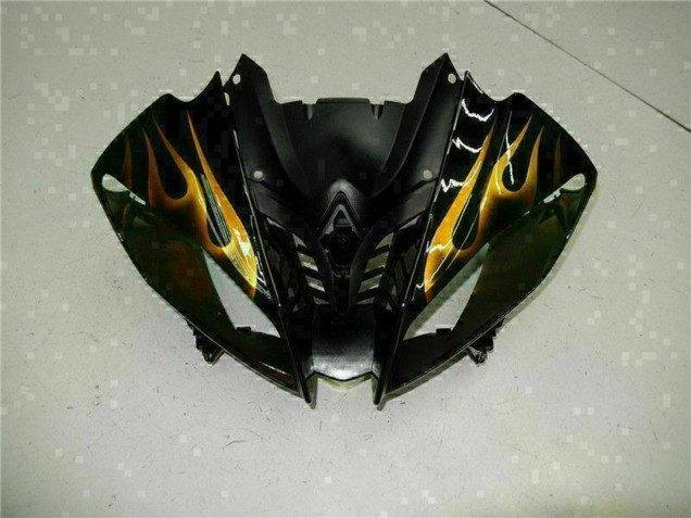 2008-2016 Glossy Black Gold Flame Yamaha YZF R6 Motorcycle Fairings UK