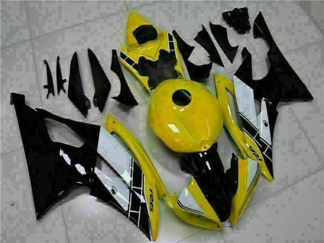2008-2016 Yellow White Glossy Black Yamaha YZF R6 Motorcycle Fairings UK