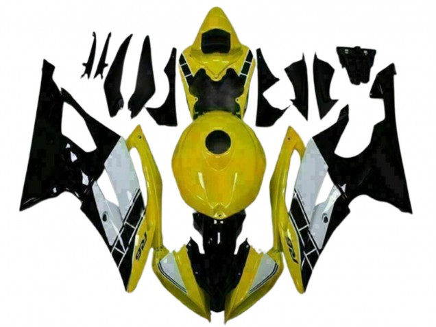 2008-2016 Yellow White Glossy Black Yamaha YZF R6 Motorcycle Fairings UK