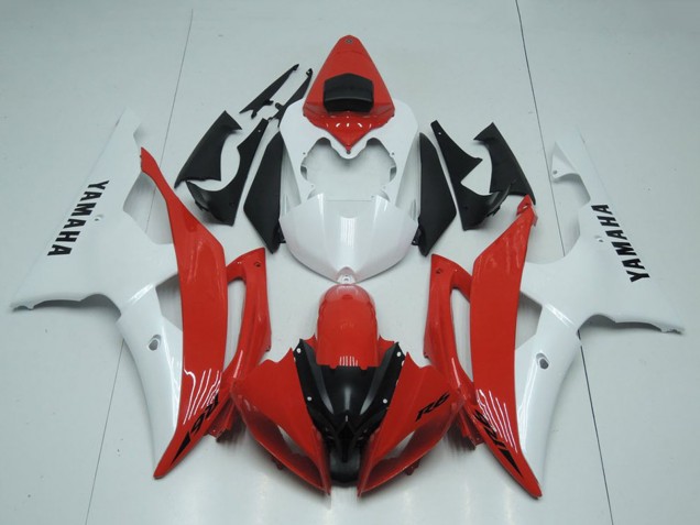 2008-2016 White Red Yamaha YZF R6 Motorcycle Fairings UK