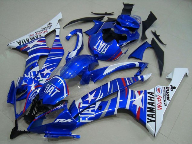 2008-2016 White Blue Fiat Motul Michelin Yamaha YZF R6 Motorcycle Fairings UK