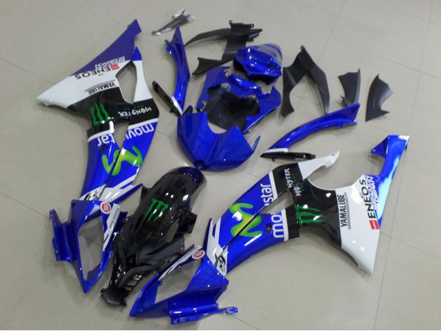 2008-2016 White Blue Glossy Black Green Monster MoviStar Yamaha YZF R6 Motorcycle Fairings UK