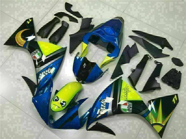 2009-2011 Blue Yellow Shark Yamaha YZF R1 Motorcycle Fairings UK