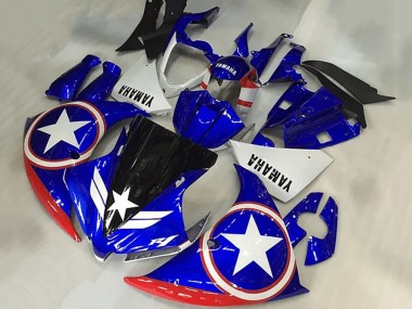 Buy 2009-2011 Blue White Red Black Star Captain America Yamaha YZF R1 Motorcycle Fairings UK