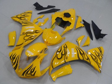 Buy 2009-2011 Yellow Black Flame Yamaha YZF R1 Motorcycle Fairings UK